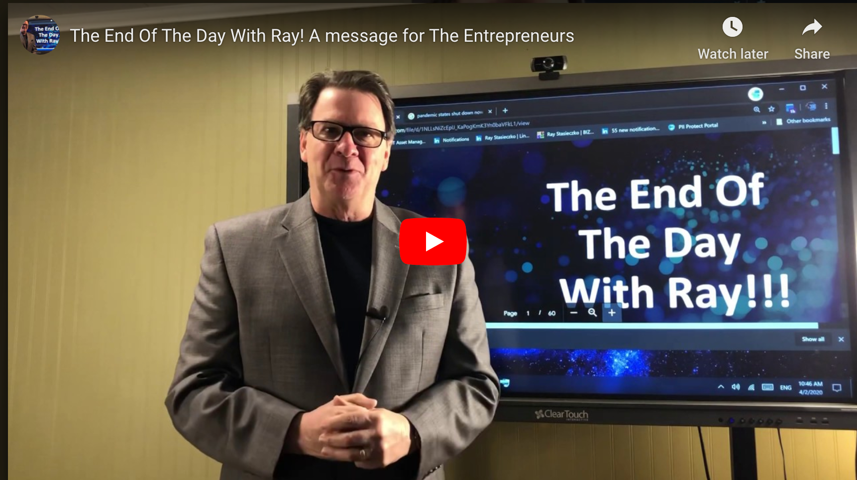 The End Of The Day With Ray! A message for The Entrepreneurs