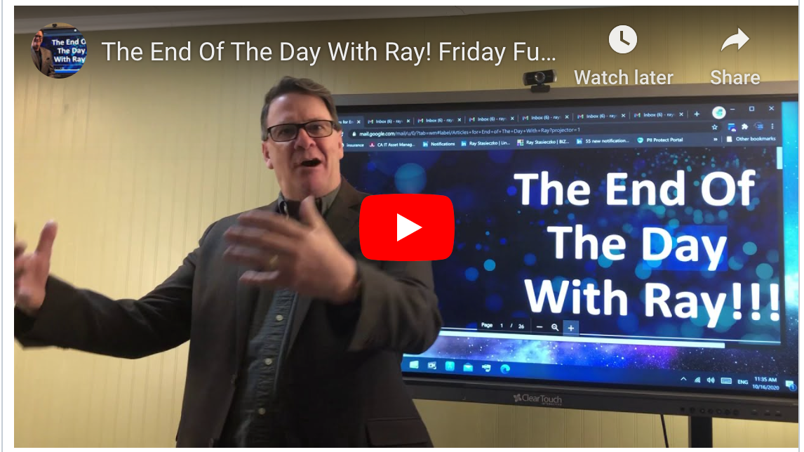 The End Of The Day With Ray! Friday Fun, A home builder entrepreneur. Wow, Franchises available.