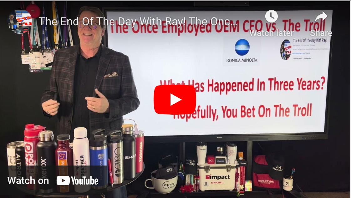 The End Of The Day With Ray! The Once Employed OEM CEO vs.The Troll - 3 Years Later