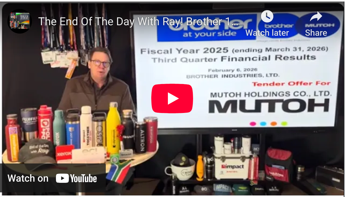 The End Of The Day With Ray! Brother 1st 9 months FY25 & The Mutoh Tender Offer