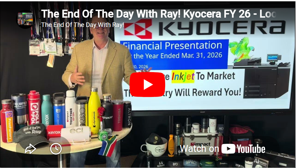 The End Of The Day With Ray! Kyocera FY 26 - Looking At The #s & Thoughts To Shake Things Up!